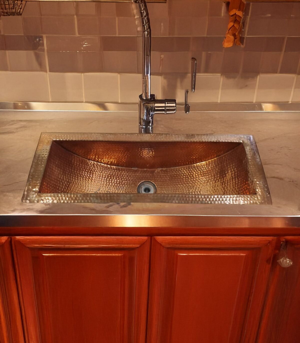 Copper Haven Vintage Design Rectangular copper kitchen Sink