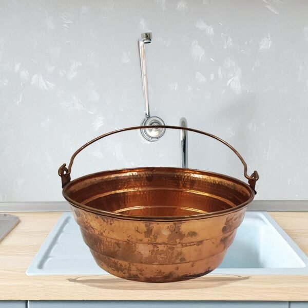 Artisan Made Round Bucket Shape Copper Kitchen Sink