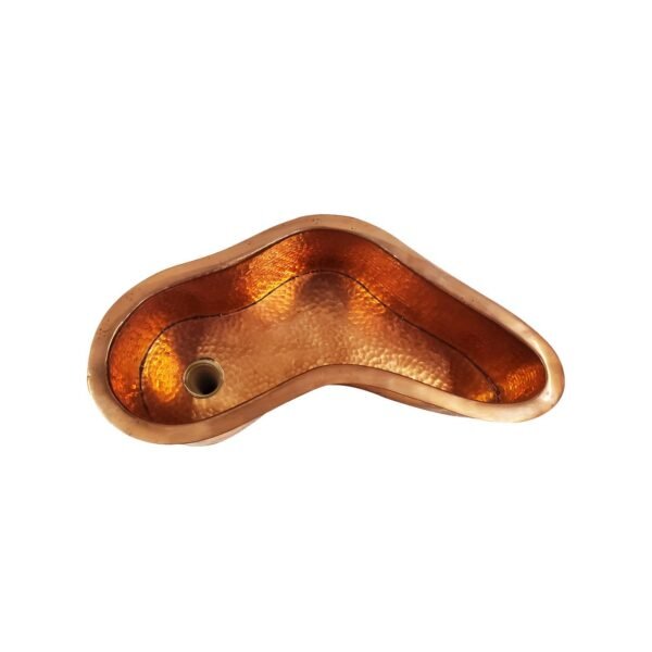 Hammered Copper Design Unique Amoeba Shape Copper Kitchen Sink