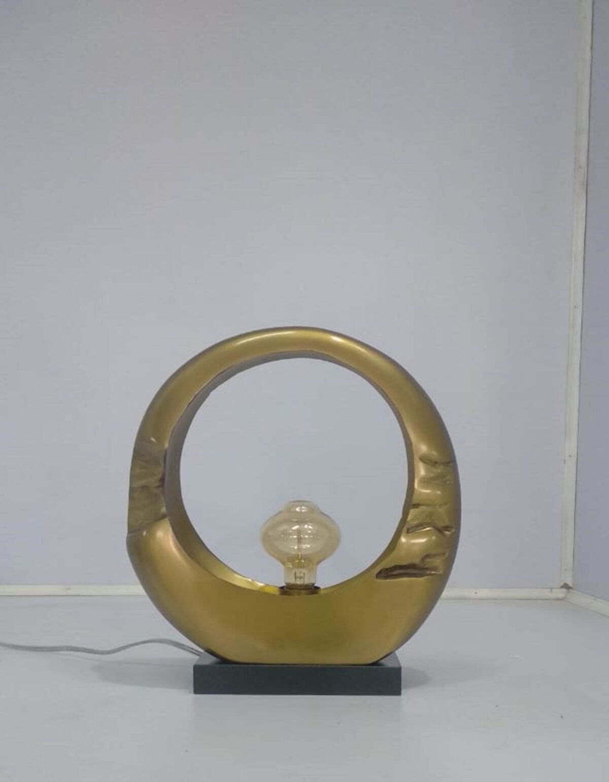 Alum Gold Finish Modern Vintage Design Globo Table Lamp perfect for desks, bedside tables