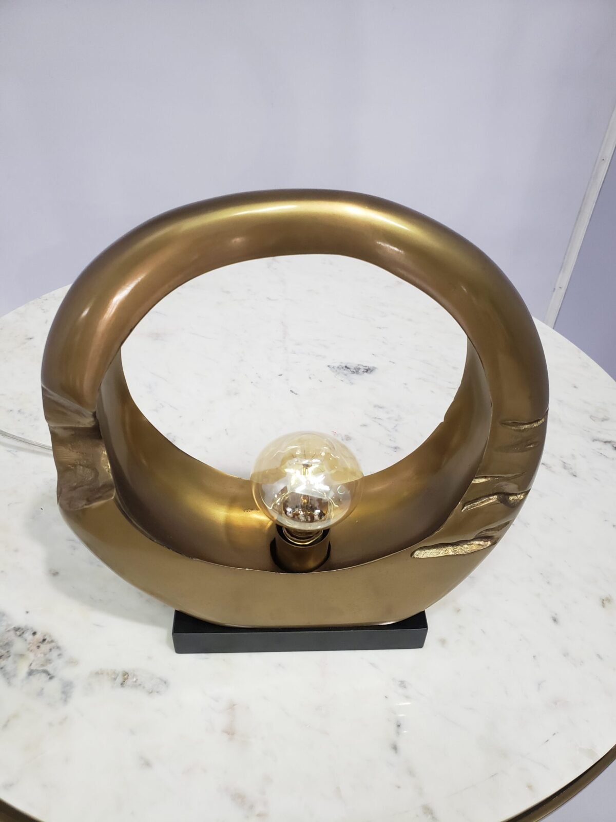 Alum Gold Finish Modern Vintage Design Globo Table Lamp perfect for desks, bedside tables