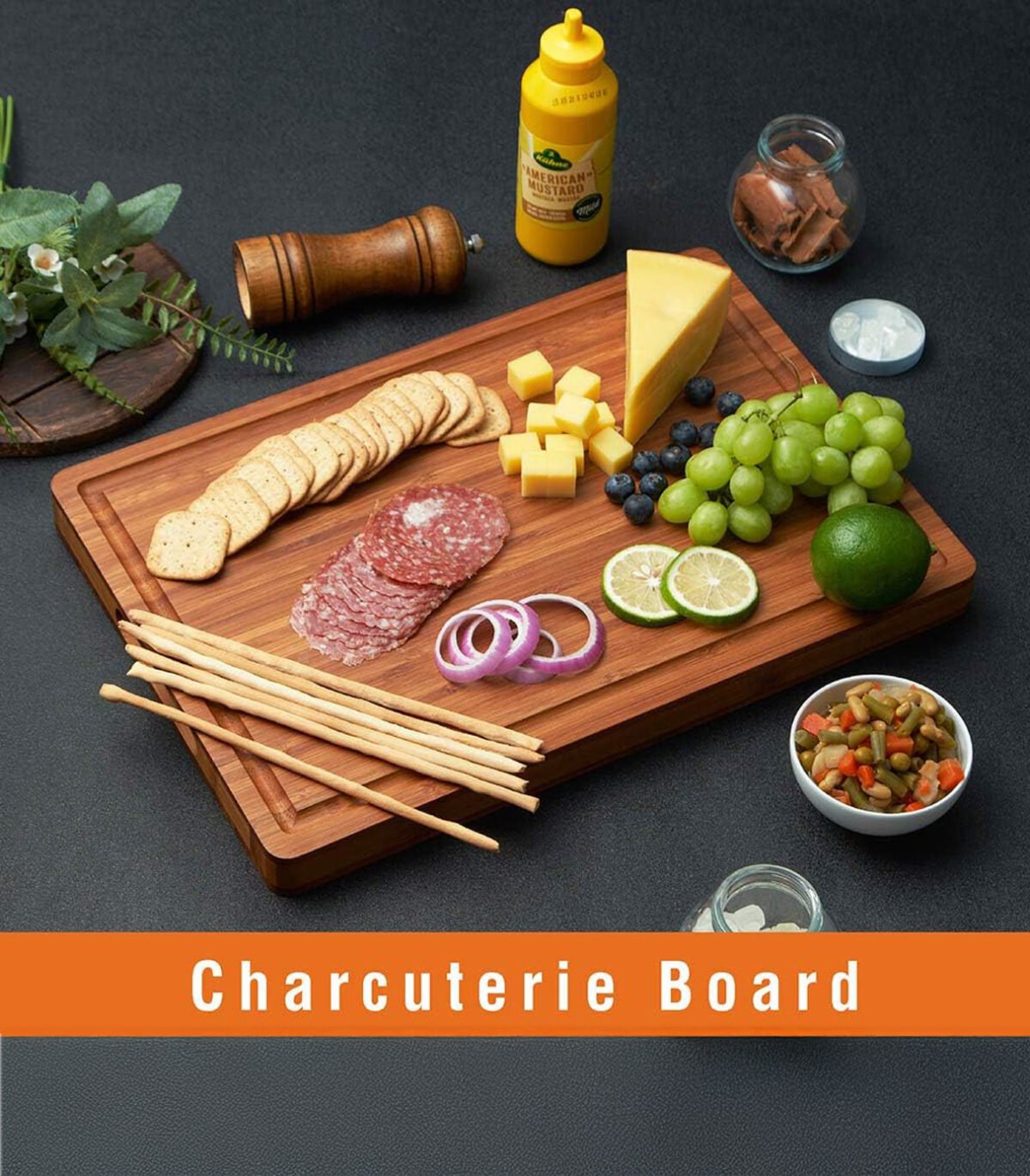 Natural Acacia Wood Cutting Board with Juice Groove – Perfect for Meal Prep