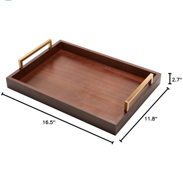 Handcrafted Acacia Tray Walnut Finish