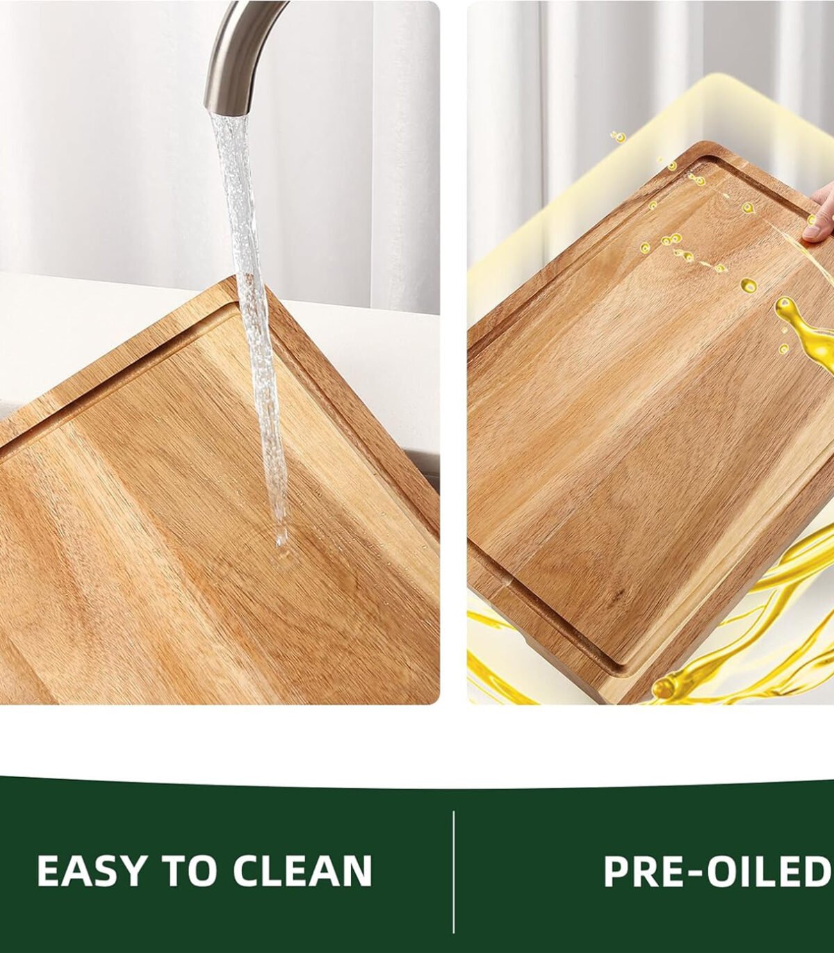 Rustic Acacia Chopping Board – Knife-Friendly and Easy to Clean