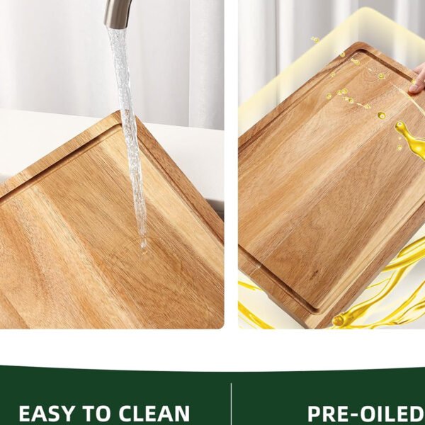 Rustic Acacia Chopping Board – Knife-Friendly and Easy to Clean