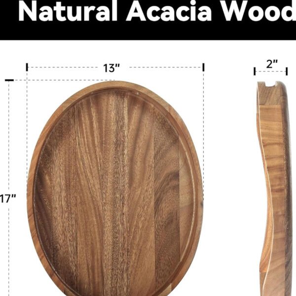 Natural Acacia Wood Tray with Handles – Perfect for Serving & Display