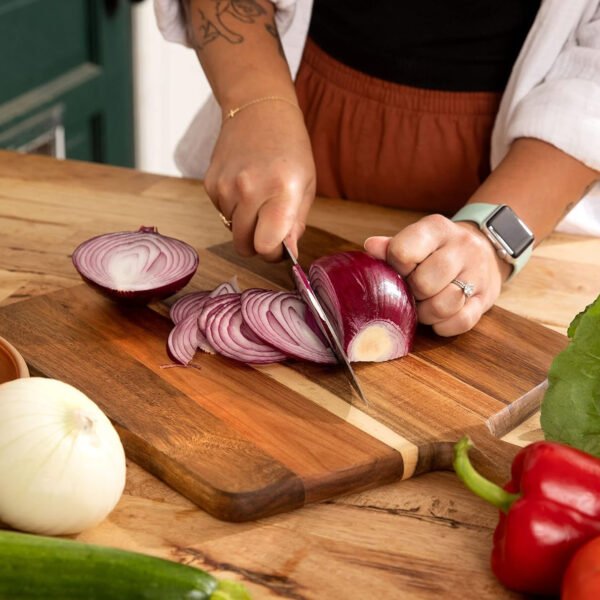 Acacia Wood Natural Cutting Chopping Board for Kitchen Used