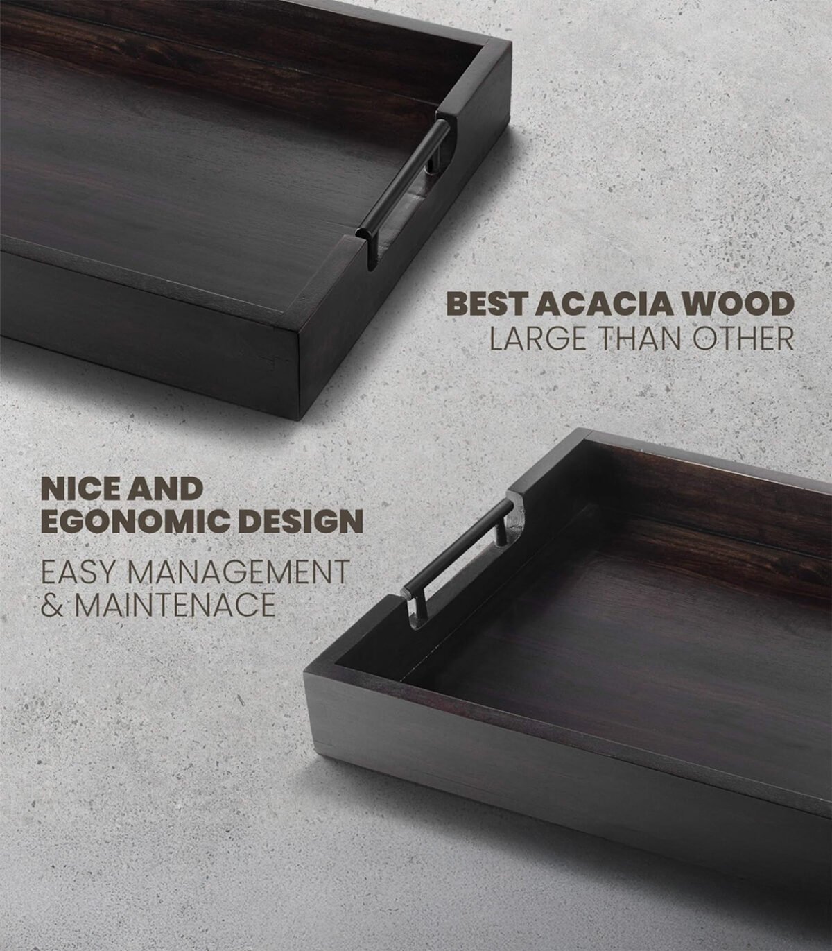 Sustainable Acacia Wood Tray – Versatile for Serving, Storing, or Styling