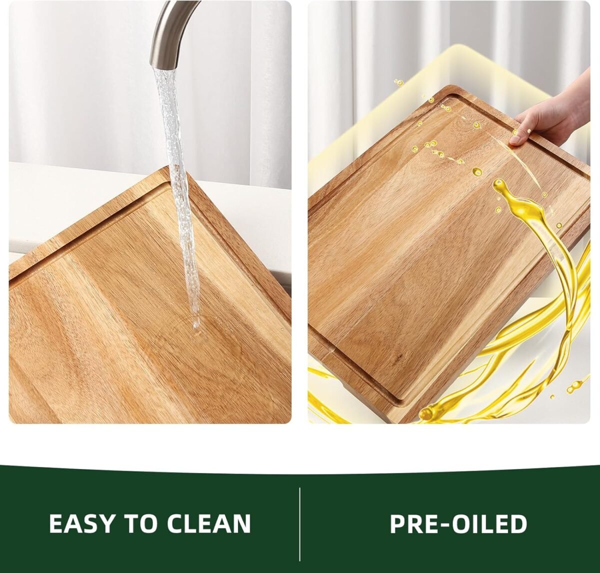 Rustic Acacia Chopping Board – Knife-Friendly and Easy to Clean