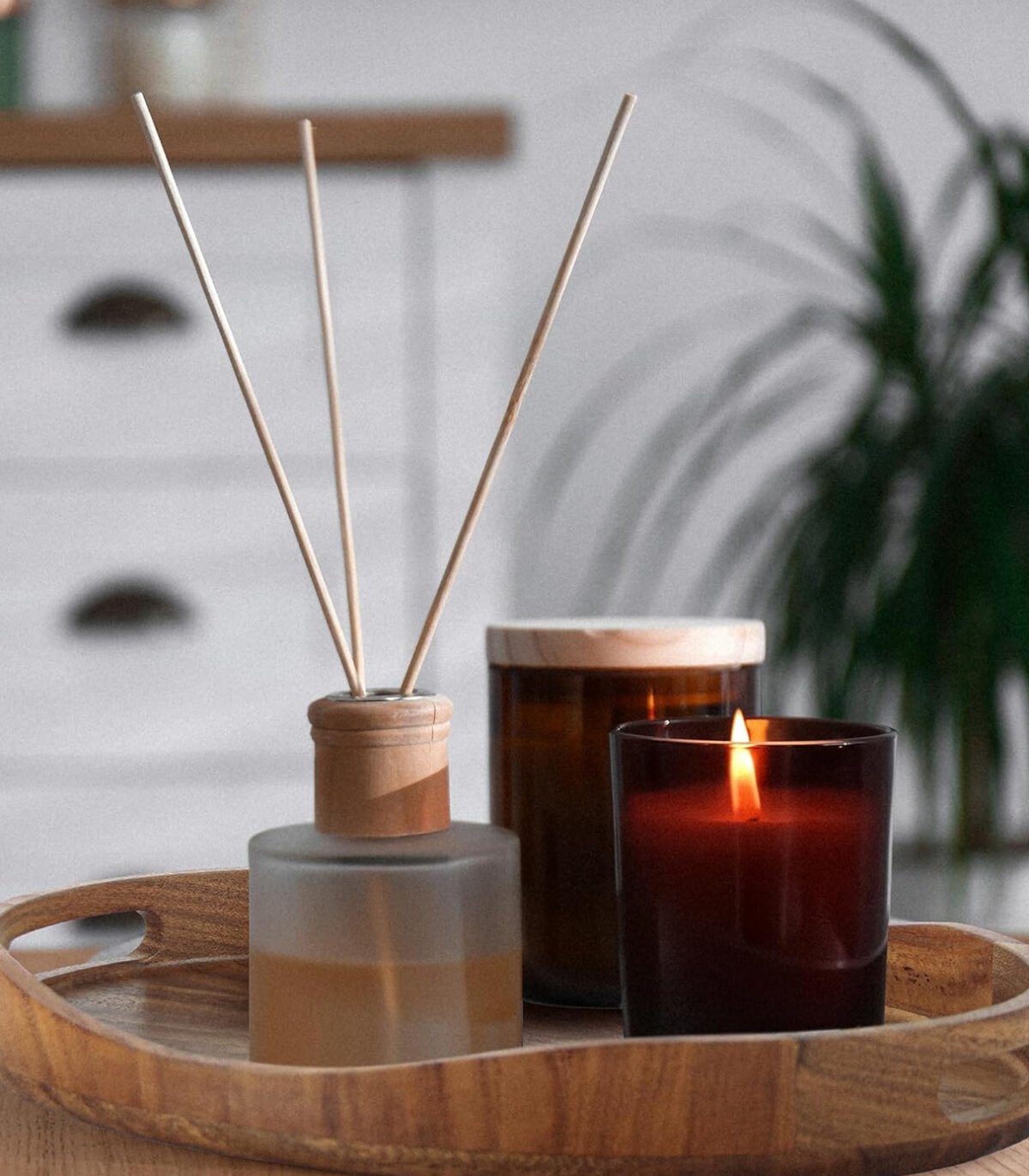 Natural Acacia Wood Tray with Handles – Perfect for Serving & Display