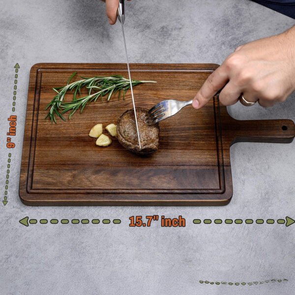 Large Acacia Cutting Board with Handle – Perfect for Serving & Prepping