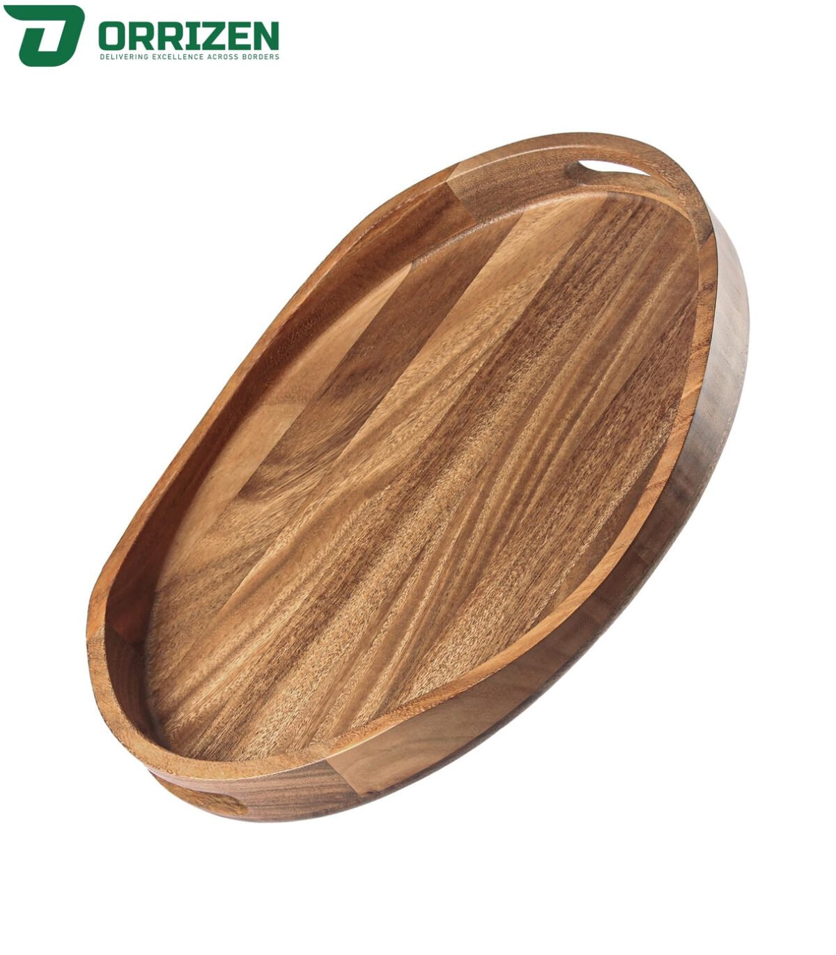 Natural Acacia Wood Tray with Handles – Perfect for Serving & Display