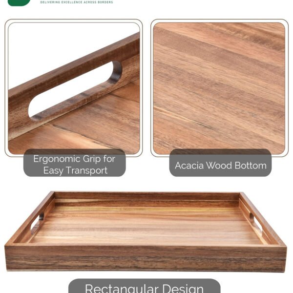 Premium Bamboo Natural Wooden Tray – Beautiful, Functional, and Long-Lasting