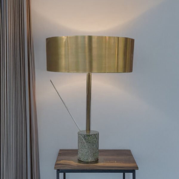 Table Lamp with round Shade Simple Design AC/Battery Power Supply LED/Bulbs Lighting for Home Decor and Reading