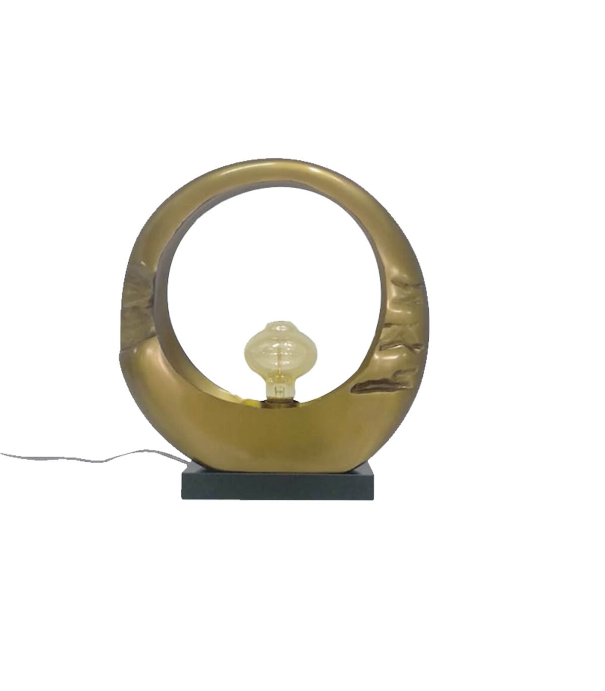 Alum Gold Finish Modern Vintage Design Globo Table Lamp perfect for desks, bedside tables