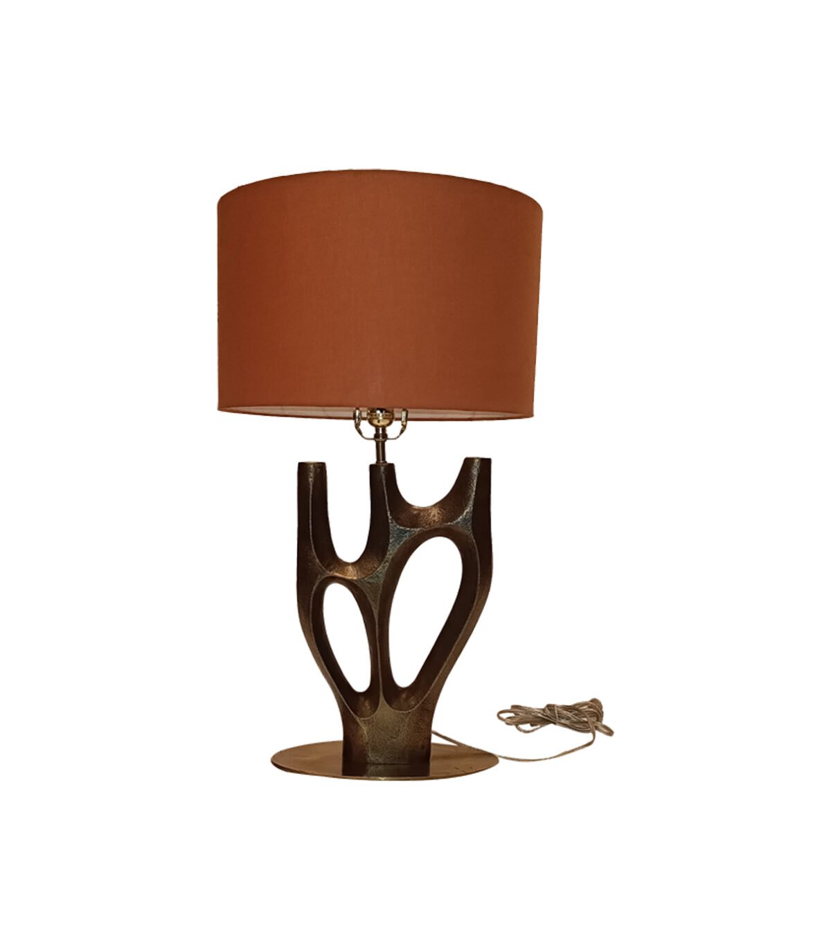 Brown & Unique Design Table Lamp Warm White LED Minimalist Shade Simple AC Power Supply Cordless Home Reading Lighting Decor