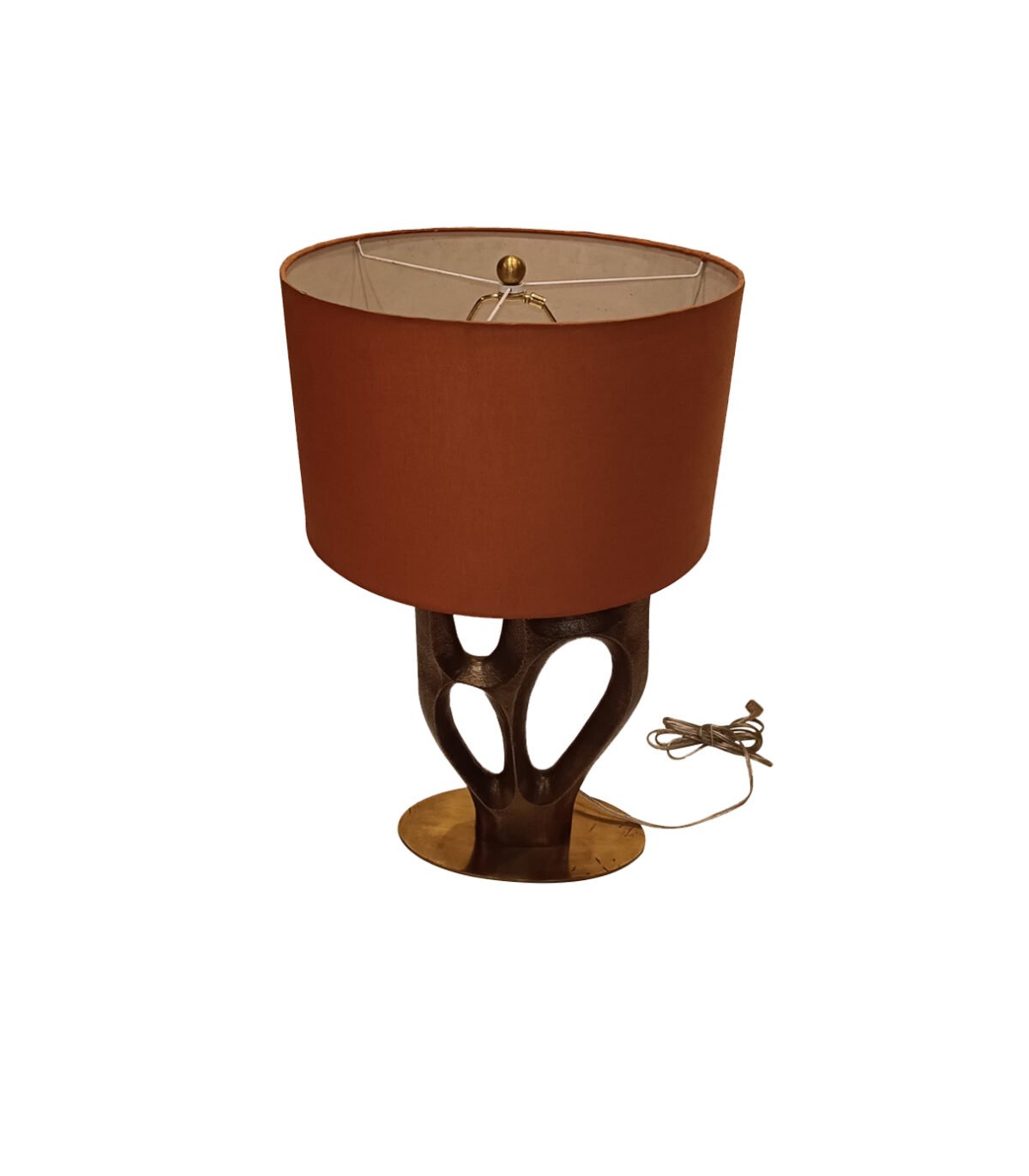 Brown & Unique Design Table Lamp Warm White LED Minimalist Shade Simple AC Power Supply Cordless Home Reading Lighting Decor