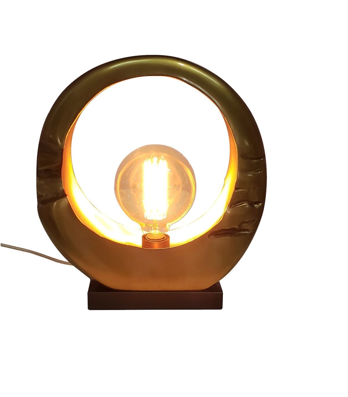 Alum Gold Finish Modern Vintage Design Globo Table Lamp perfect for desks, bedside tables