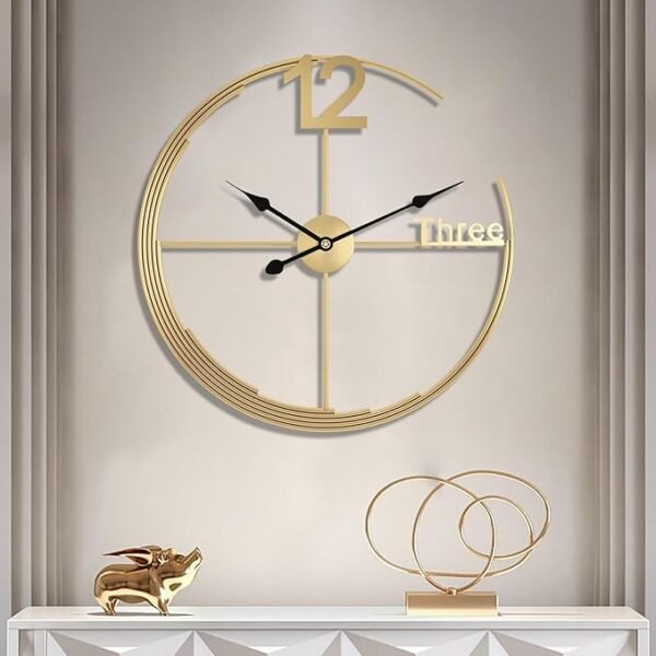 Decor Analog, Iron 24 Inches Wall Clock Living Room | Decorative Wall Decor Bedroom Vintage Clocks Farm House Unique Design Gifting And Home And Office